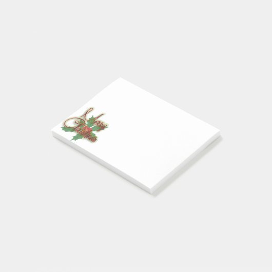 Decoratief Elegant Merry-kerstscript Post-it® Notes (Schuin)