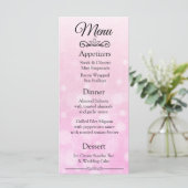 Decoratief Elegant Pink Bokeh Wedding Menu Kaart (Staand voorkant)