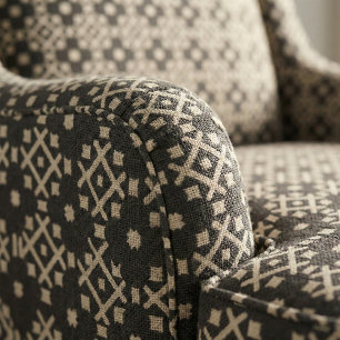 Decoratief elegant zwart-wit en beige geometrisch stof