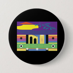 Decoratief en gedurfd maximalistisch design voor k ronde button 7,6 cm