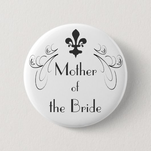 Decoratief Fleur de Lis Moeder van de Bride Button (Voorkant)