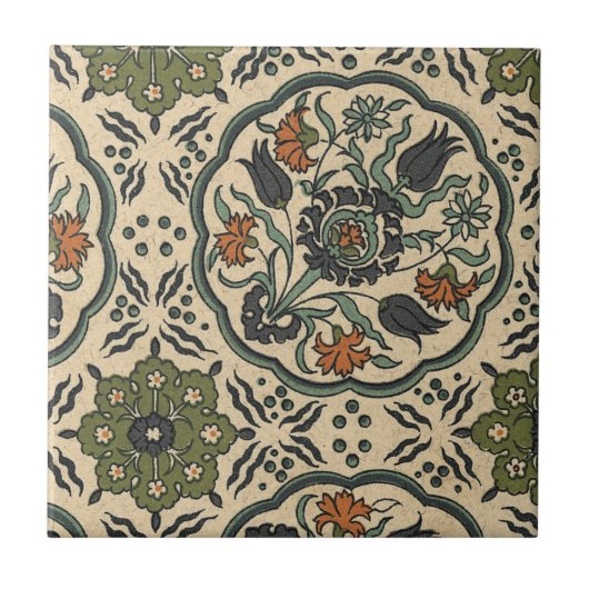 Decoratief Floral Persiaans teile design Tegeltje (Voorkant)