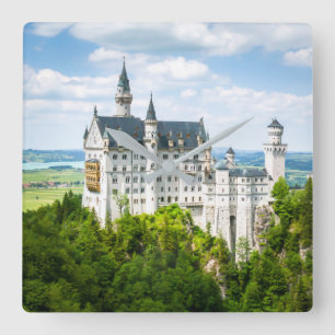 Decoratief fotografisch Neuschwanstein Castle Vierkante Klok