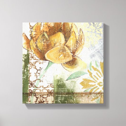 Decoratief fresco-ontwerp met Wereldbol ventilator Canvas Afdruk (Voorkant)