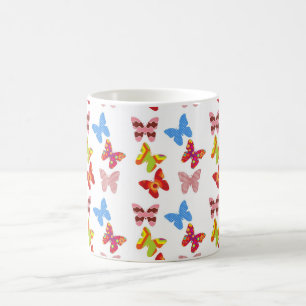 Decoratief gekleurde vlinders koffiemok