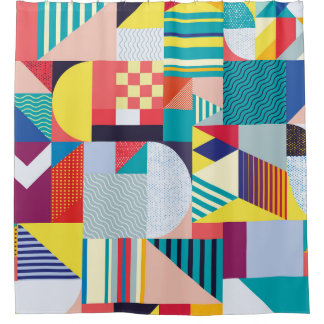 Decoratief geometrisch:  Abstract patroon. Douchegordijn