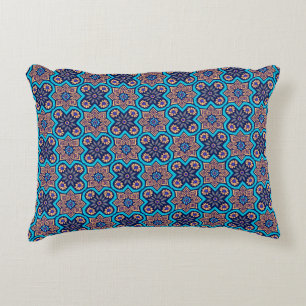 Decoratief geometrisch bloemenpatroon accent kussen