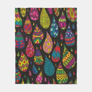 Decoratief gepatterde druppels naadloze achtergron fleece deken