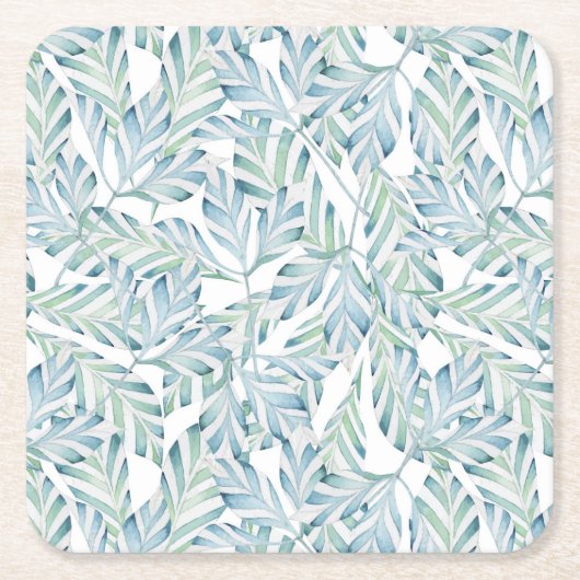 Decoratief gestript lederen patroon vierkante kartonnen onderzetter (Voorkant)