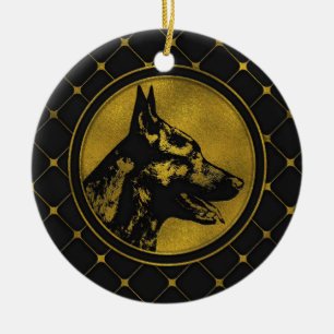 Decoratief Golden Dutch Shepherd Design Keramisch Ornament