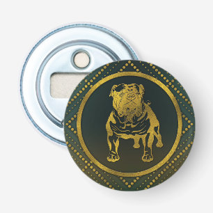 Decoratief Golden Embossed - English Bulldog Button Flesopener