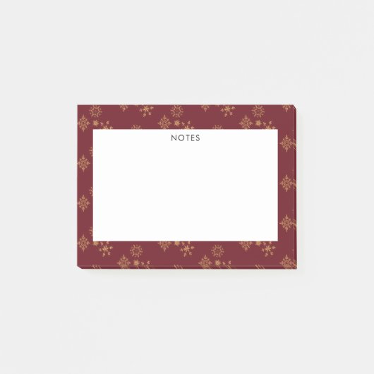 Decoratief Golden Snowflakes kerst Post-it® Notes (Voorkant)