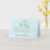 Decoratief Golden Snowflakes Kerstdank Kaart (Gele Bloem)