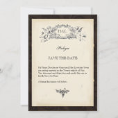 Decoratief gotisch  boek save the date (Voorkant)