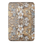 Decoratief Goud Wit Bloemen Badmat (Voorkant Verticaal)