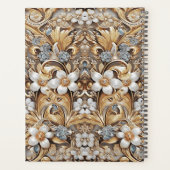Decoratief Goud Wit Bloemen Bruiloft Planner (Achterkant)