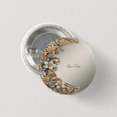 Decoratief Goud Wit Bloemen Button (Voorkant /achterkant)