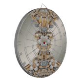 Decoratief Goud Wit Bloemen Dartboard Dartbord (Voorkant Links)