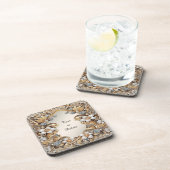 Decoratief Goud Wit Bloemen Hard plastiek onderzet Bier Onderzetter (Rechterzijde)