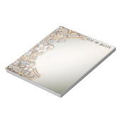 Decoratief Goud Wit Bloemen Notitieblok (Gedraaid)