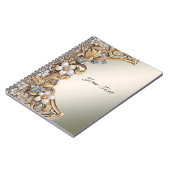 Decoratief Goud Wit Bloemen Notitieboek (Linkerzijde)