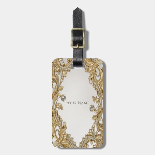 Decoratief gouden Bagagelabel (Voorkant verticaal)