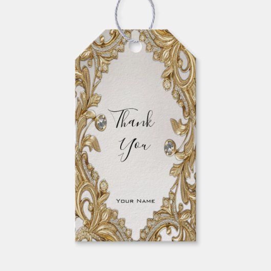 Decoratief gouden cadeau Label Cadeaulabel (Voorkant)