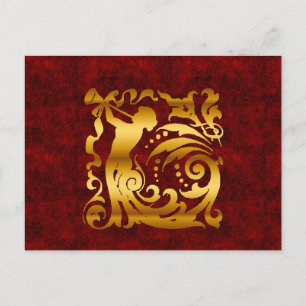 Decoratief gouden kerst feestdagenkaart