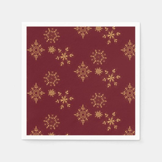 Decoratief Gouden Snowflakes kerstpatroon Servet (Voorkant)