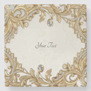 Decoratief gouden stenen Onderzetter