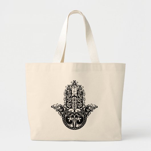 Decoratief Hamsa-ontwerp Grote Tote Bag (Voorkant)