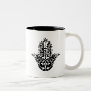 Decoratief Hamsa-ontwerp Tweekleurige Koffiemok