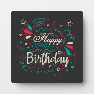 decoratief happy birthday fotoplaat