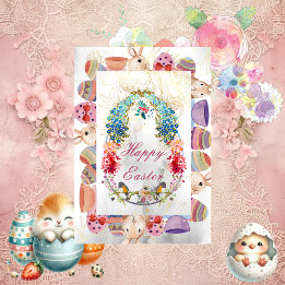 Decoratief Happy Paaster Bunny Bird Kaart