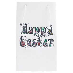 Decoratief Happy Pasen Typografie   Gift Bag Klein Cadeauzakje
