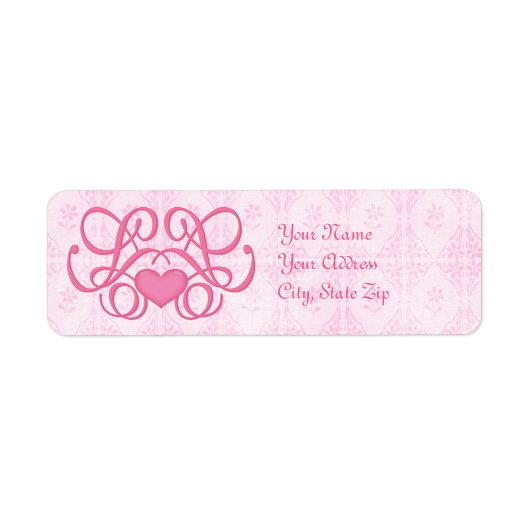 Decoratief hart gepersonaliseerd label (Voorkant)