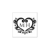 Decoratief hart monogram aangepaste initialen brui rubberstempel (Afrduk)