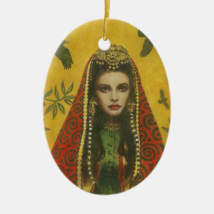 Decoratief heks keramisch ornament