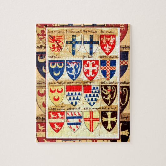 Decoratief Heraldry Pattern Jigzaag Puzzle Legpuzzel (Verticaal)