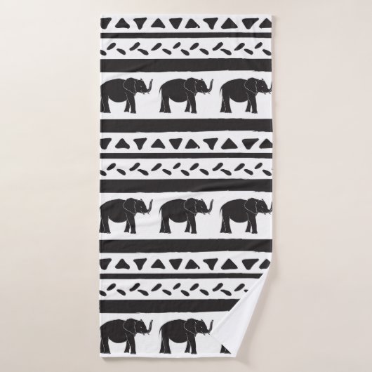 Decoratief herhaald naadloos patroon met handgetek badhanddoek (Badhanddoek)