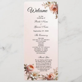 Decoratief Huwelijksprogramma met Roze en Witte Bl Programma