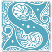 Decoratief Initiaal S Monogram Sticker - S (Voorkant)
