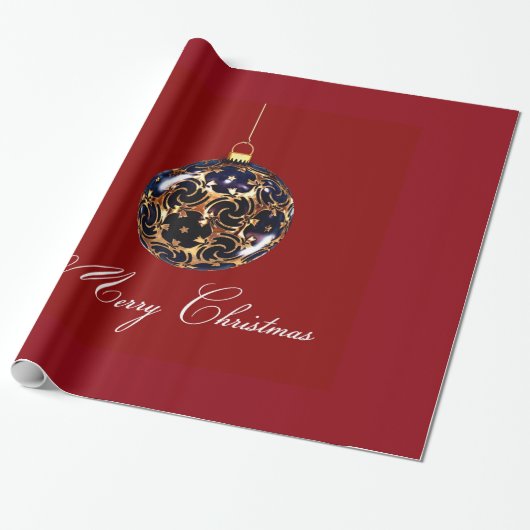 Decoratief kerstbal Elegant rood Cadeaupapier (Uitgerold)