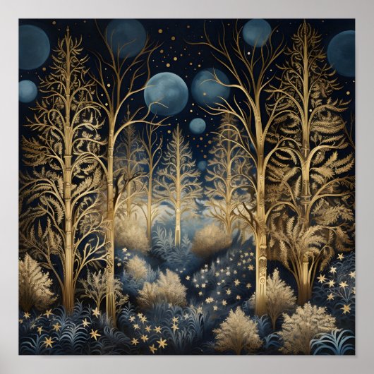 Decoratief kerstbos poster (Voorkant)