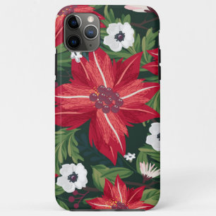 Decoratief kerstfeest Poinsettia iPhone 11 Pro Max Hoesje