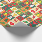 Decoratief kerstpatroon cadeaupapier (Hoek)