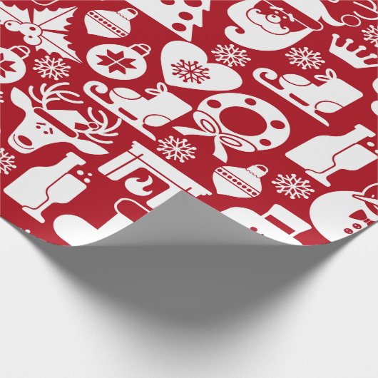 Decoratief kerstpatroon cadeaupapier (Hoek)