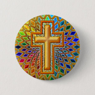 DECORATIEF KROSS RONDE BUTTON 5,7 CM