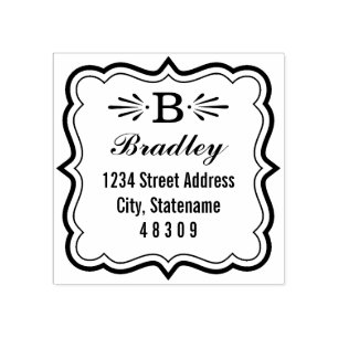 Decoratief Lijst monogram retouradres van beugel Rubberstempel