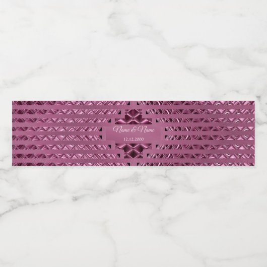 Decoratief magenta waterflesetiket waterfles etiket (Enkel label)